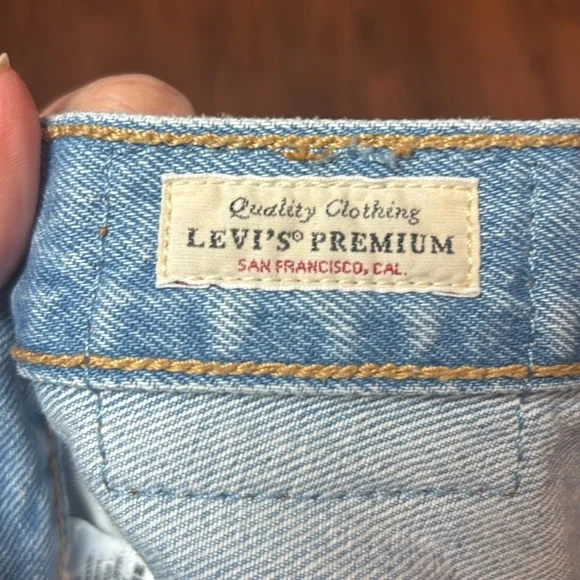 Levi's 501 Light Blue Distressed Jean Shorts, 26 - Picture 5 of 6